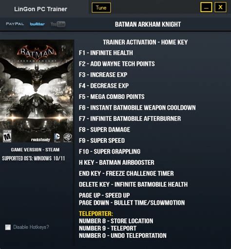Batman: Arkham Knight Trainer .